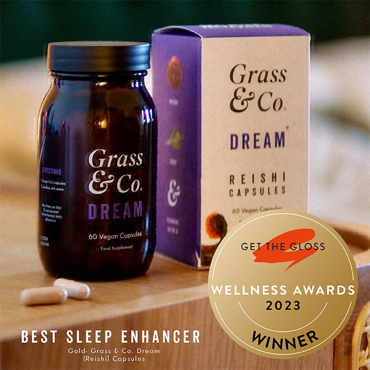 Grass & Co. DREAM Reishi Mushrooms with Magnesium + Sage, 60 Vegan Capsules